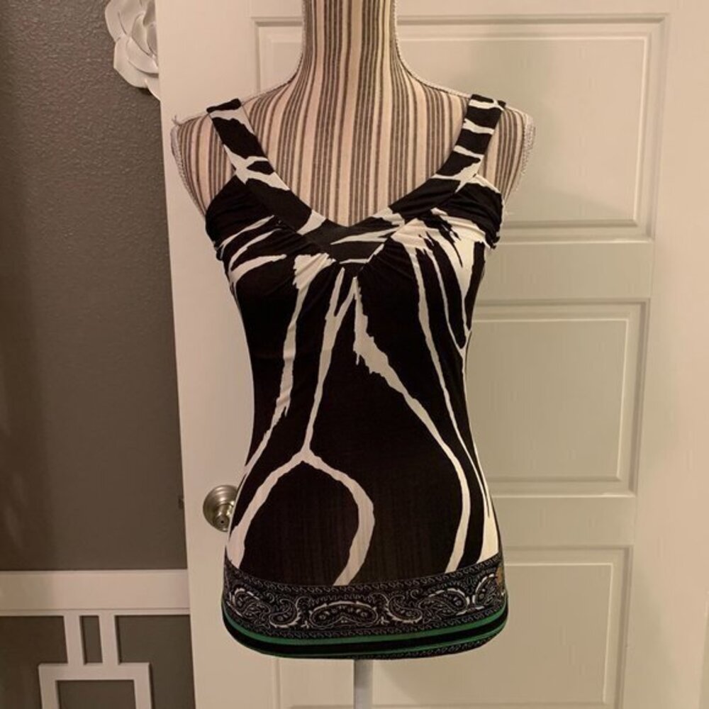 Roberto Cavalli Animal & Paisley Print Tank Top